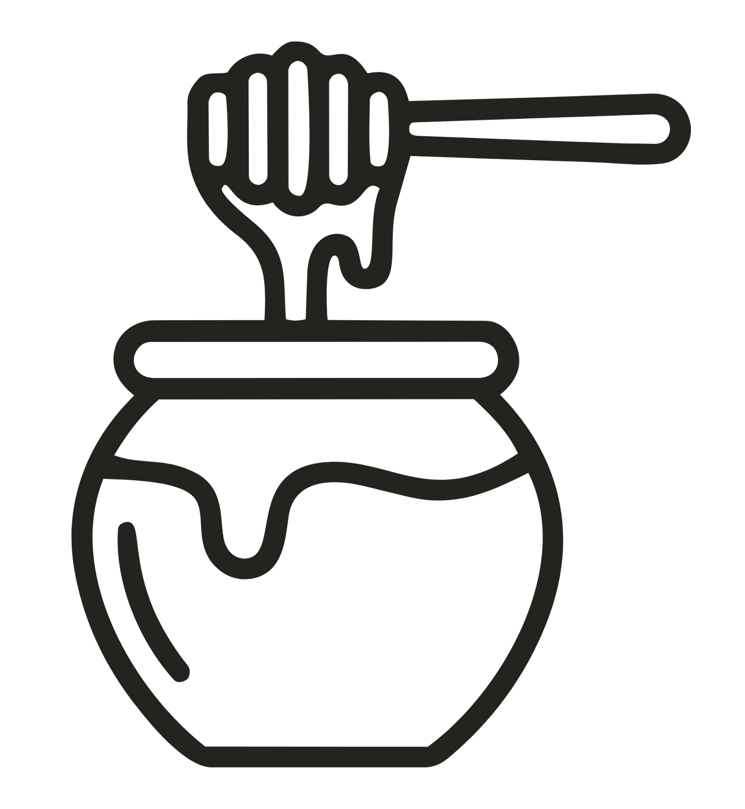 Icon of a jar of honey with a dipper