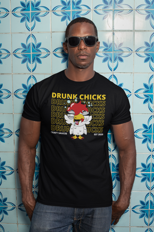 Men's Black Graphic Tees | Drunk Chicks Craft Sauces