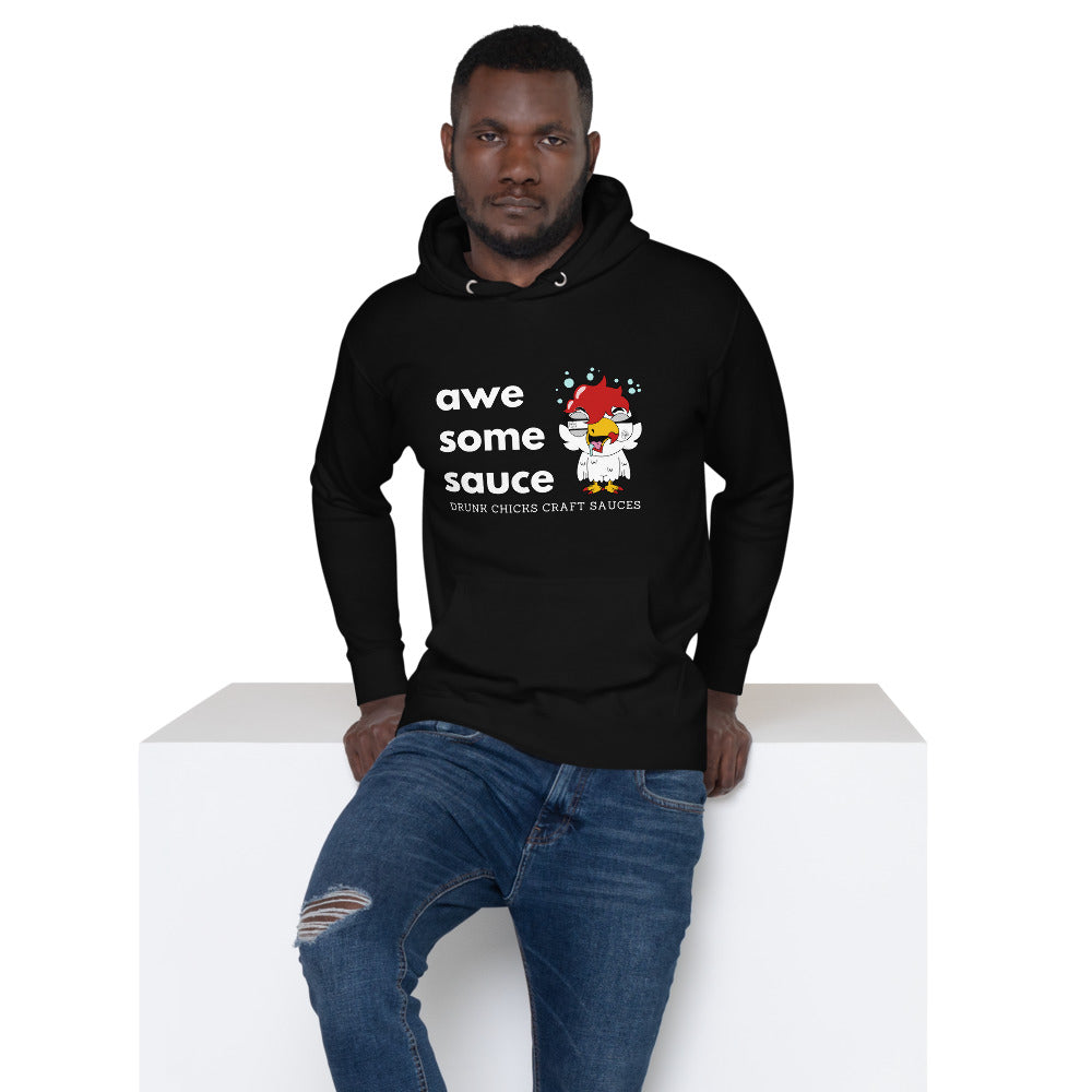 Black Graphic Hoodies | Men's Chick Hoodie | Drunk Chicks Craft Sauces